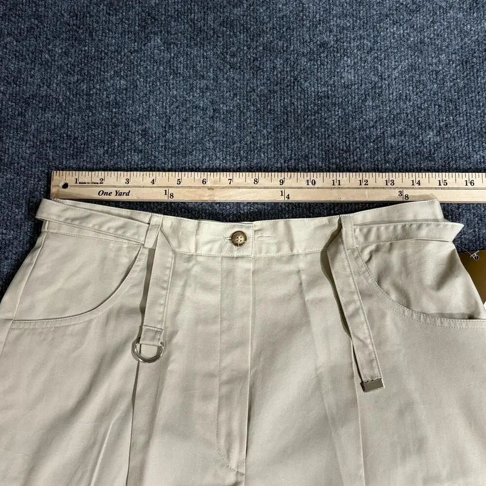Smith & Company Shorts Womens 14 Beige Twill Pleated Bermuda Made USA Casual